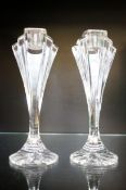 Pair of crystal candle sticks