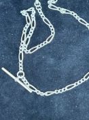 Silver Figaro T-bar necklace