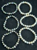 6x Fresh water pearl bracelets