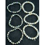 6x Fresh water pearl bracelets