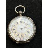 Ladies silver fob watch working
