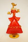 Large Italian art glass figure of a lady with trad