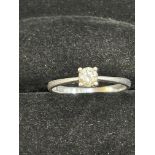 Silver ring set with .25 carat diamond Size M