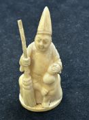 19th century oriental carved figure signed