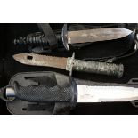 3 Hunting knives - 2 with scabbards