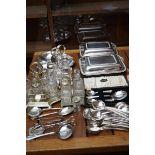 Collection of silver plated items to include cruet