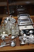 Collection of silver plated items to include cruet