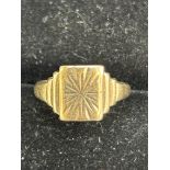 9ct Gold signet ring Size G