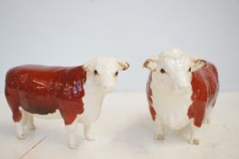 Beswick bull & cow Hereford campion of champions