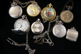 Collection of pocket watches & chains