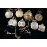 Collection of pocket watches & chains