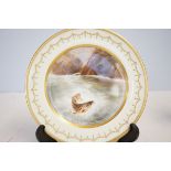 Royal Doulton plate Welsh trout signed Birbeck snr