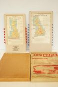 2x Vintage roller maps boxed