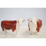 Beswick bull & cow Hereford campion of champions