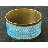 Silver & enamel napkin ring - full Birmingham hall