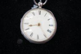 Silver cased fob watch
