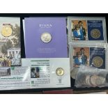 Collection of royal commemorative coins, commonwea