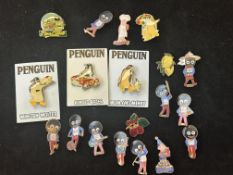 Collection of vintage collectable pin badges to in