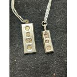 2 Silver ingot necklaces