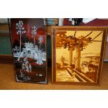 Chinese panel with mother of pearl inlay together