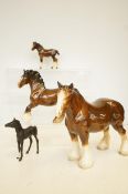 2x Beswick & 1 Royal Doulton horse together with 1