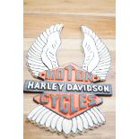 Cast iron sign Harley Davidson motor cycles