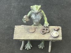 Bergman style bronze - frog sitting at table