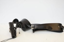 Leather gun holster & ammunition belt