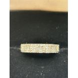 9ct Gold ring set with diamonds Size O 2.5g