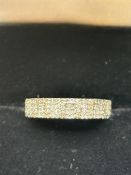 9ct Gold ring set with diamonds Size O 2.5g