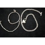 2 Silver bangles & silver necklace