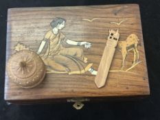 Wooden jewellery box & 2 others
