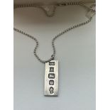Boxed silver ingot neck chain