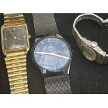 Skagen Denmark titanium wristwatch together with a