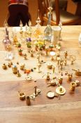 Collection of miniature brass ornaments together w