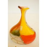 Colourful Mdina vase with original label Height 16