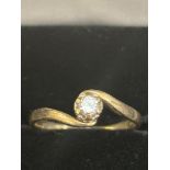 9ct Gold ring set with solitaire diamond 0.15 cara