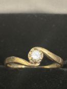 9ct Gold ring set with solitaire diamond 0.15 cara