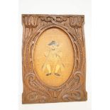 Wooden marquetry plaque