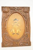 Wooden marquetry plaque