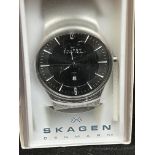 Skagen Denmark steel wristwatch - boxed unopened