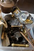 Collection of brass, copper & metal ware