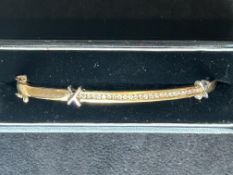 9ct Gold bracelet set with 50 diamonds 12.7g