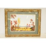 Walter Vigneron framed watercolour dated 1933