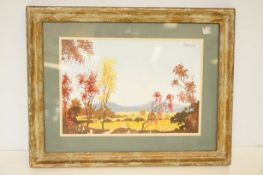 Walter Vigneron framed watercolour dated 1933