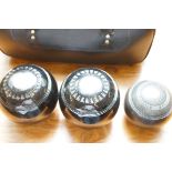 Cased set of bowls