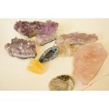 Collection of natural amethyst, quartz & others Ap