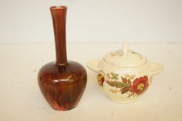 Stem vase together with a Clarice cliff Newport po
