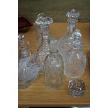 Collection of decanters & other