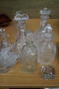 Collection of decanters & other